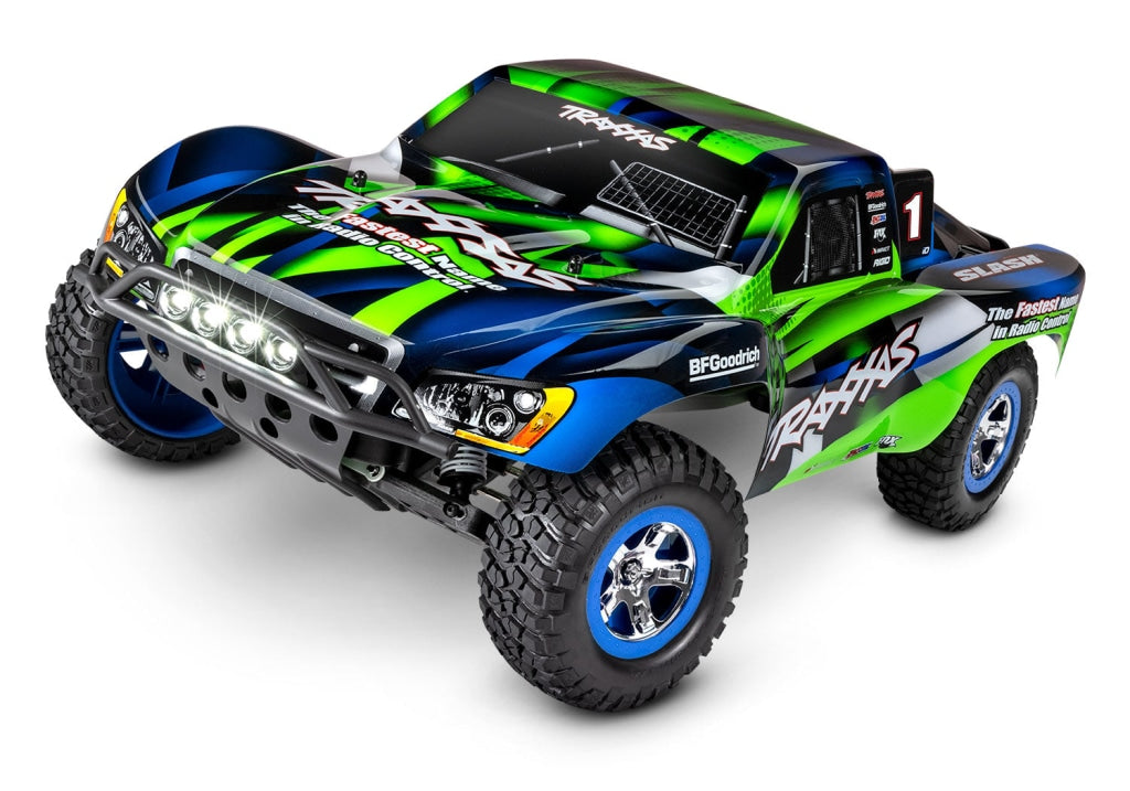 Traxxas - Slash 1/10 Rtr Short Course Truck Led Lights Tq 2.4Ghz Radio Battery & Dc Charger Verde En