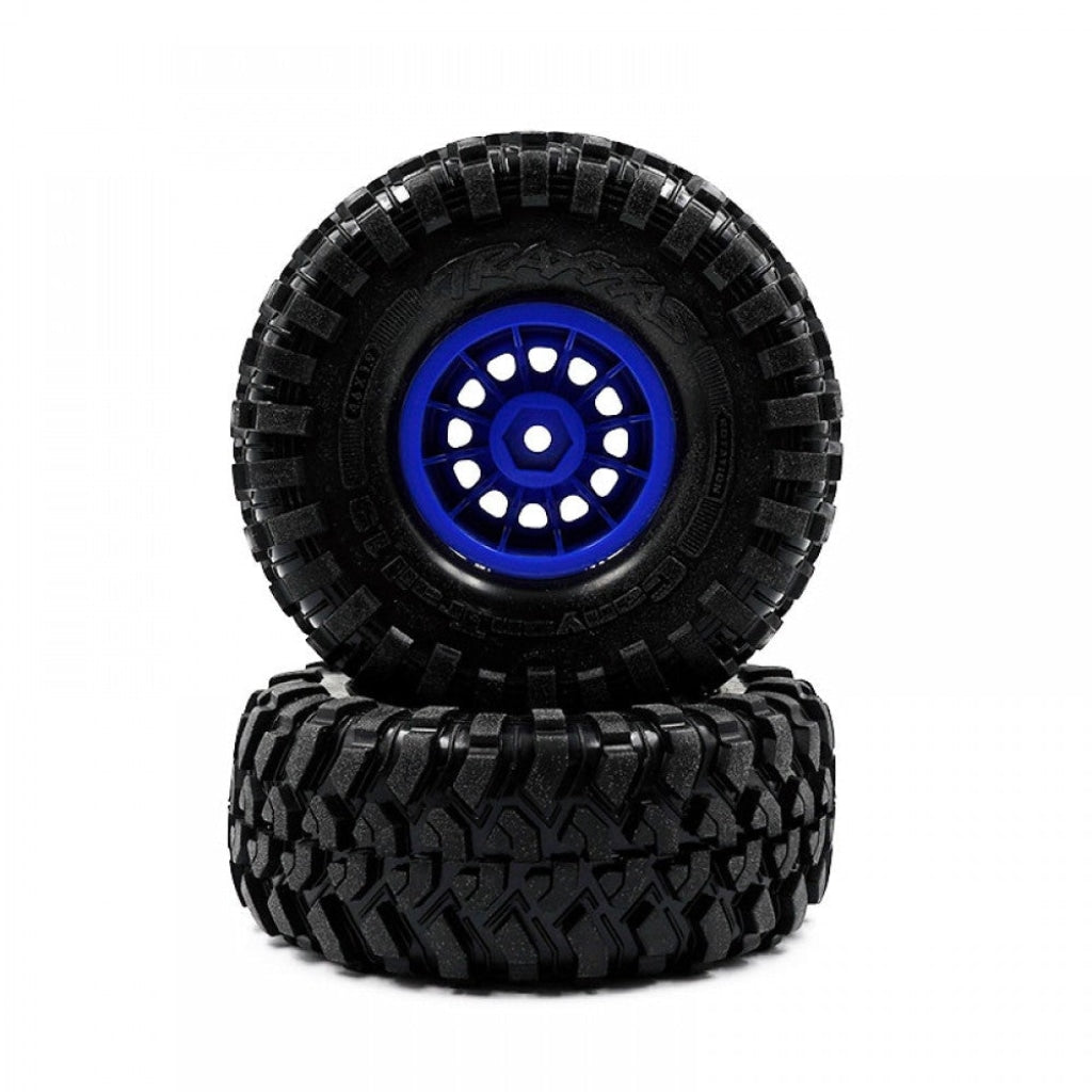 Traxxas - Tires & Wheels Assembled (Method Race Wheels® 105 Beadlock 1.9 Satin Black Chrome Blue