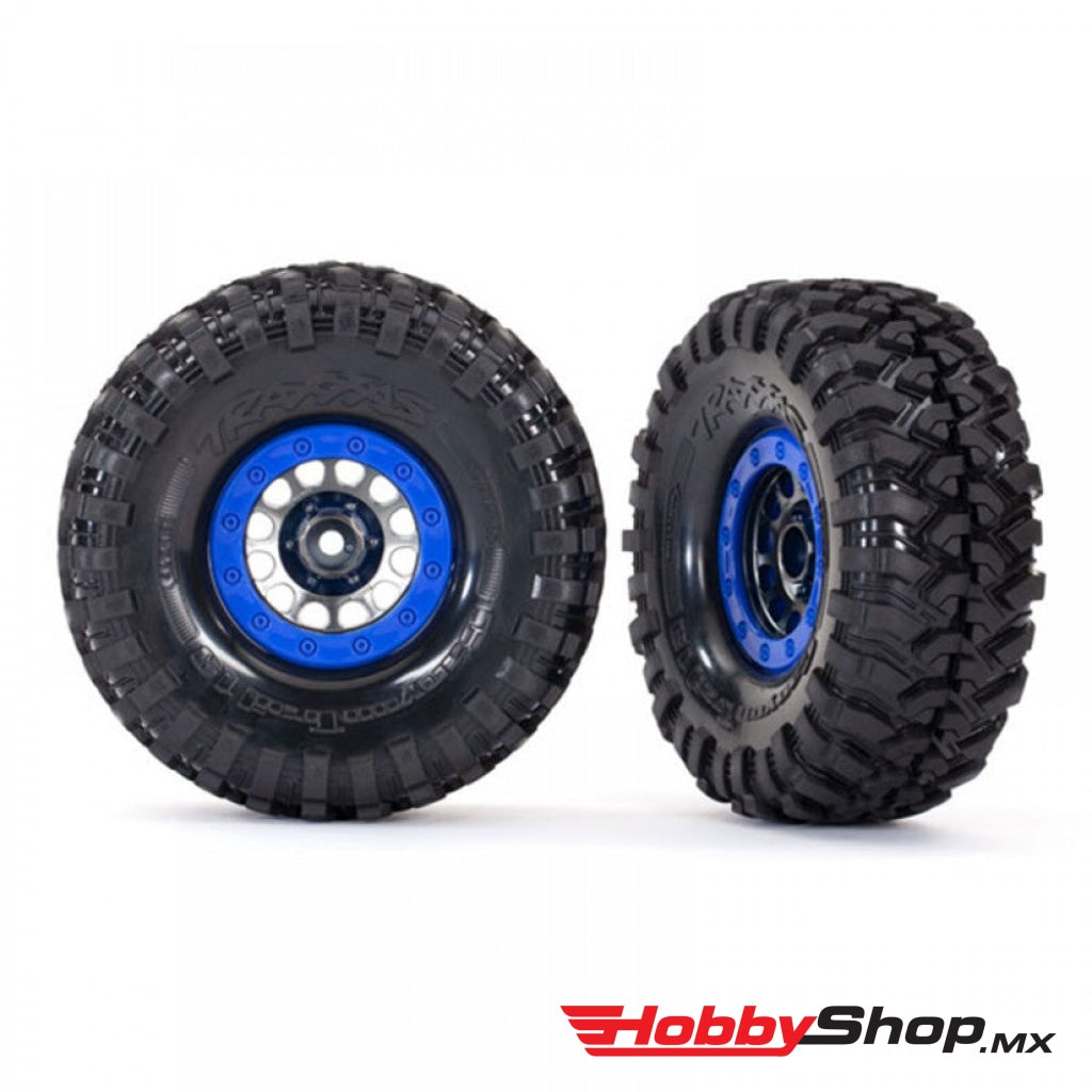 Traxxas - Tires & Wheels Assembled (Method Race Wheels® 105 Beadlock 1.9 Satin Black Chrome Blue