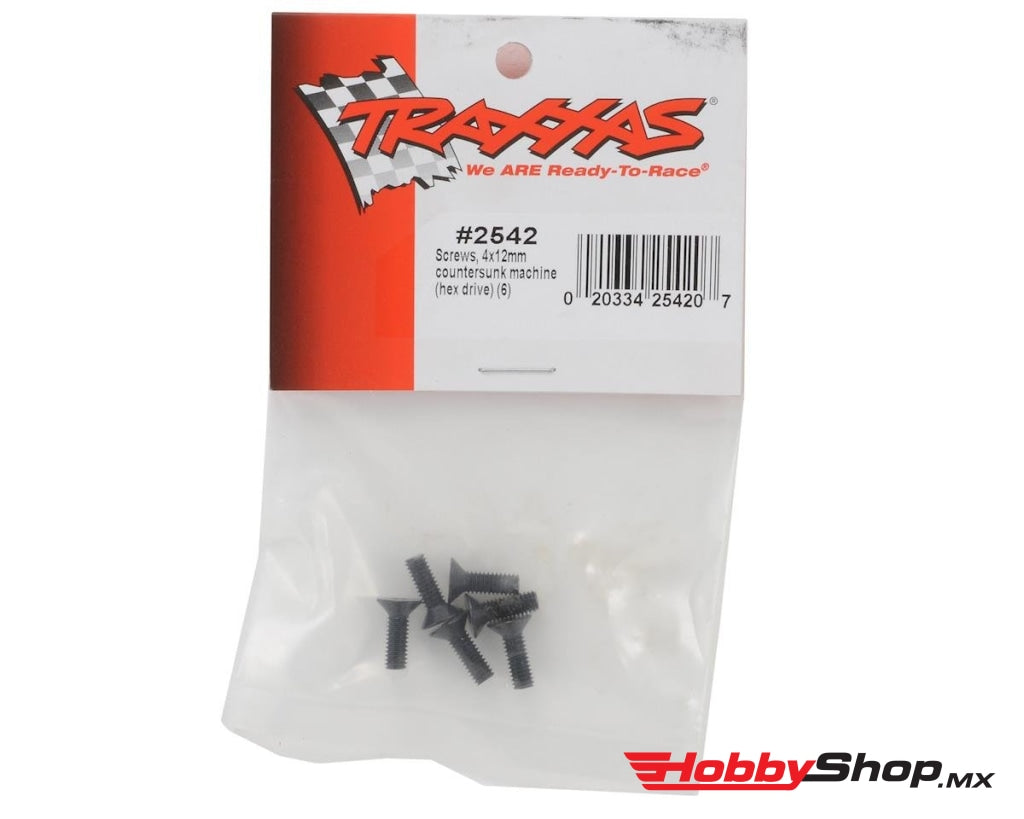 Traxxas - Tornillos De Cabeza Plana 4X12 Mm (6 Piezas) En Existencia