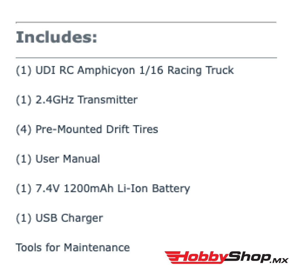 Udi Rc - Amphicyon 1/16 4Wd Rtr Car W/Drift Tires En Existencia