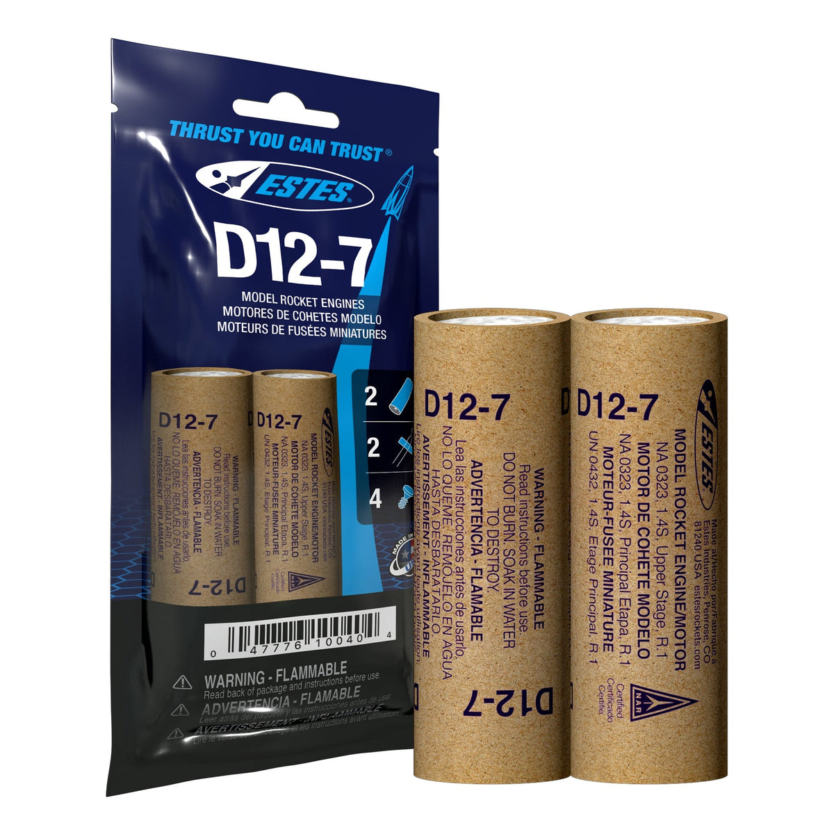 Motor Estes D12-7, vista del producto