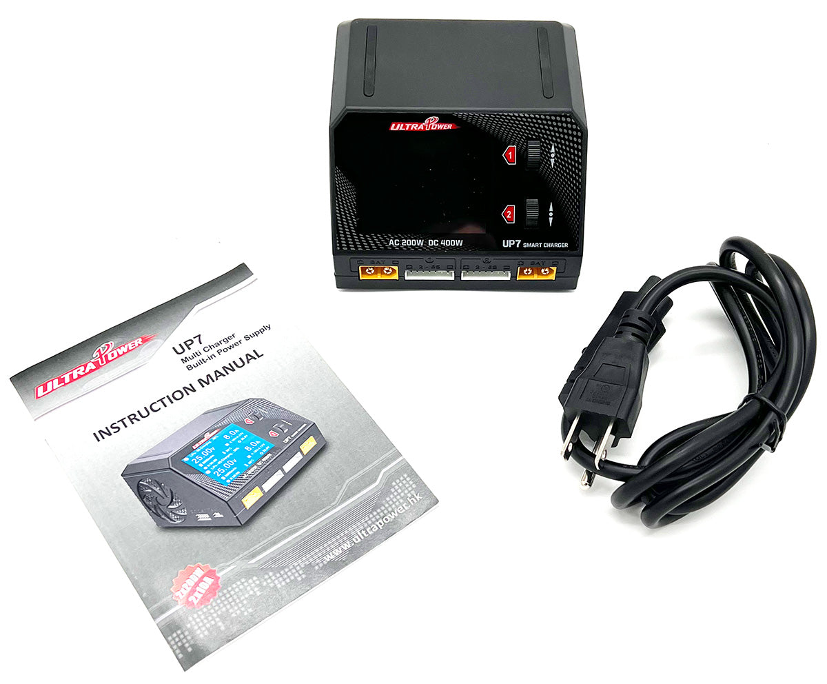 Ultra Power - Cargador UP7 AC 200W / DC 400W Dual Port Multi-Chemistry AC/DC Smart Charger