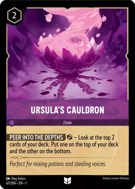 Carta Ursula's Cauldron,Set The First Chapter, Número de Tarjeta 67 , Color Amethyst, Rarity Uncommon