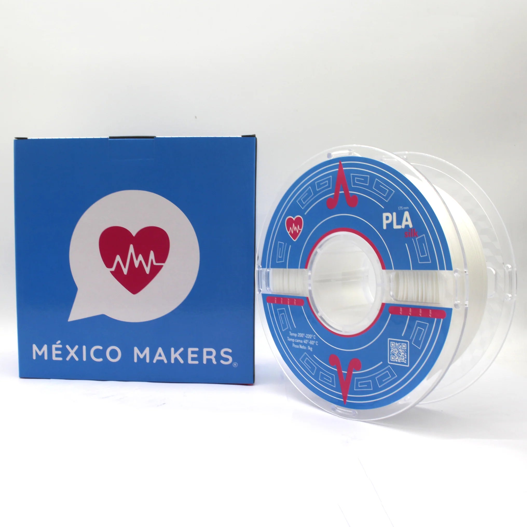 México Makers - Filamento PLA Silk Blanco Perla para Impresora 3D