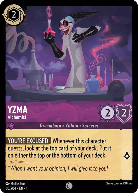 Carta Yzma - Alchemist,Set The First Chapter, Número de Tarjeta 60 , Color Amethyst, Rarity Common