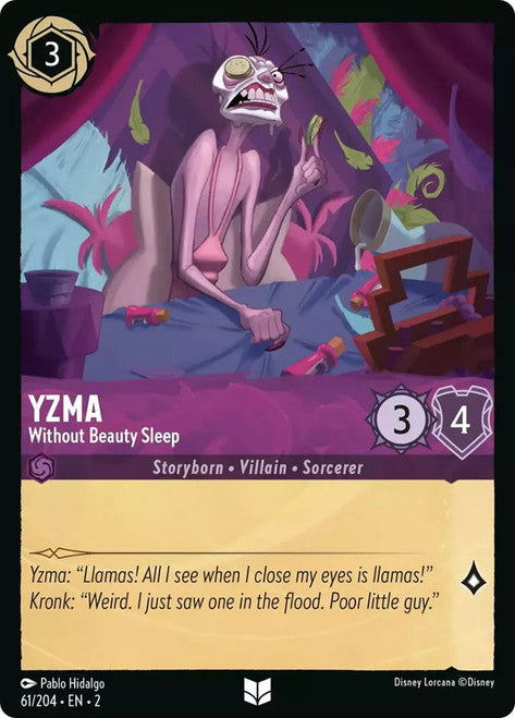Carta Yzma - Without Beauty Sleep,Set Rise of the Floodborn , Número de Tarjeta 61 , Color Amethyst, Rarity Uncommon