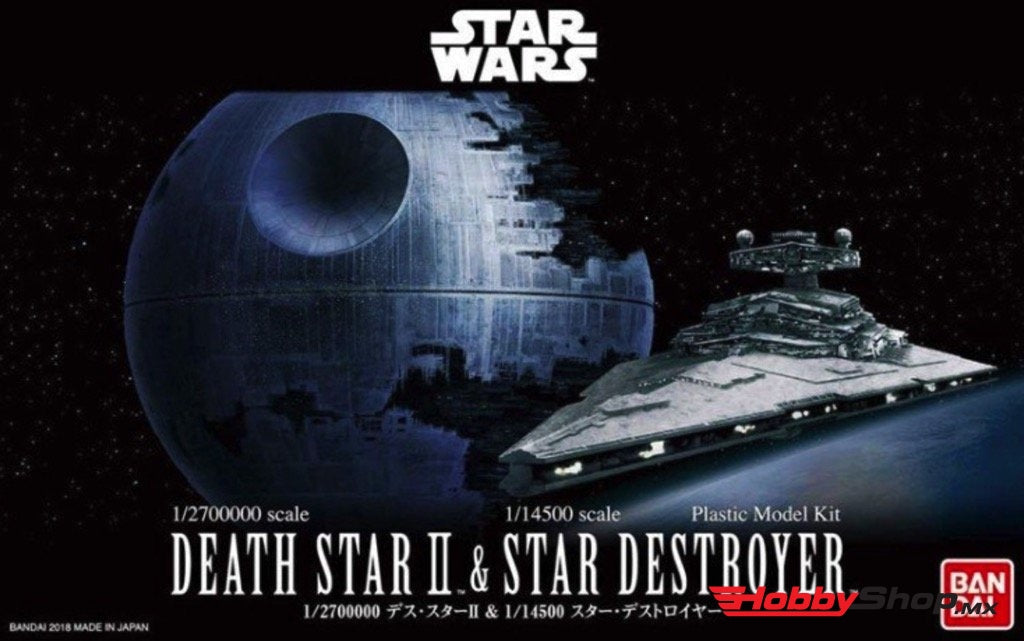 Bandai - Death Star Ii 1/2 700 000 & Destroyer 1/14 500 Model Kit En Existencia