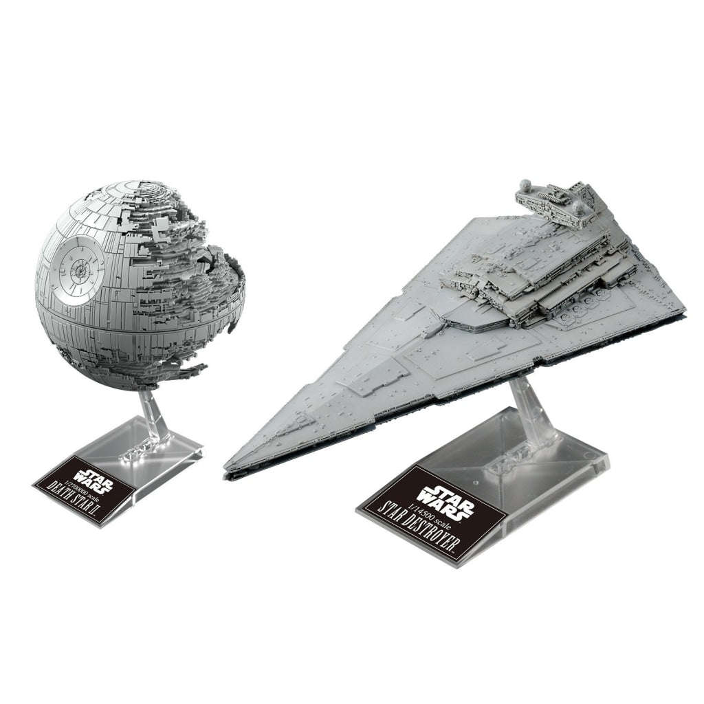 Bandai - Death Star Ii 1/2 700 000 & Destroyer 1/14 500 Model Kit En Existencia