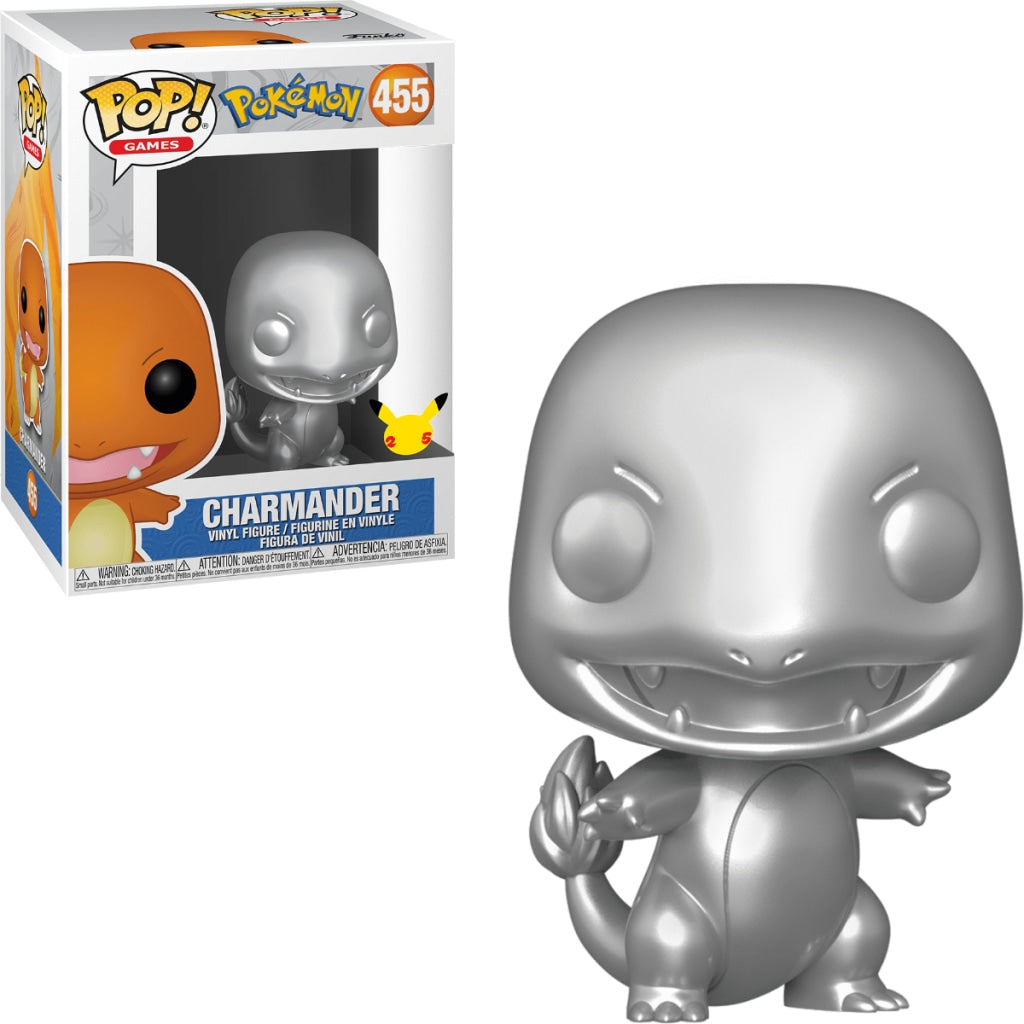 Funko Pop Games: Pokemon S7- Charmander Silver Metallic #455 En Existencia