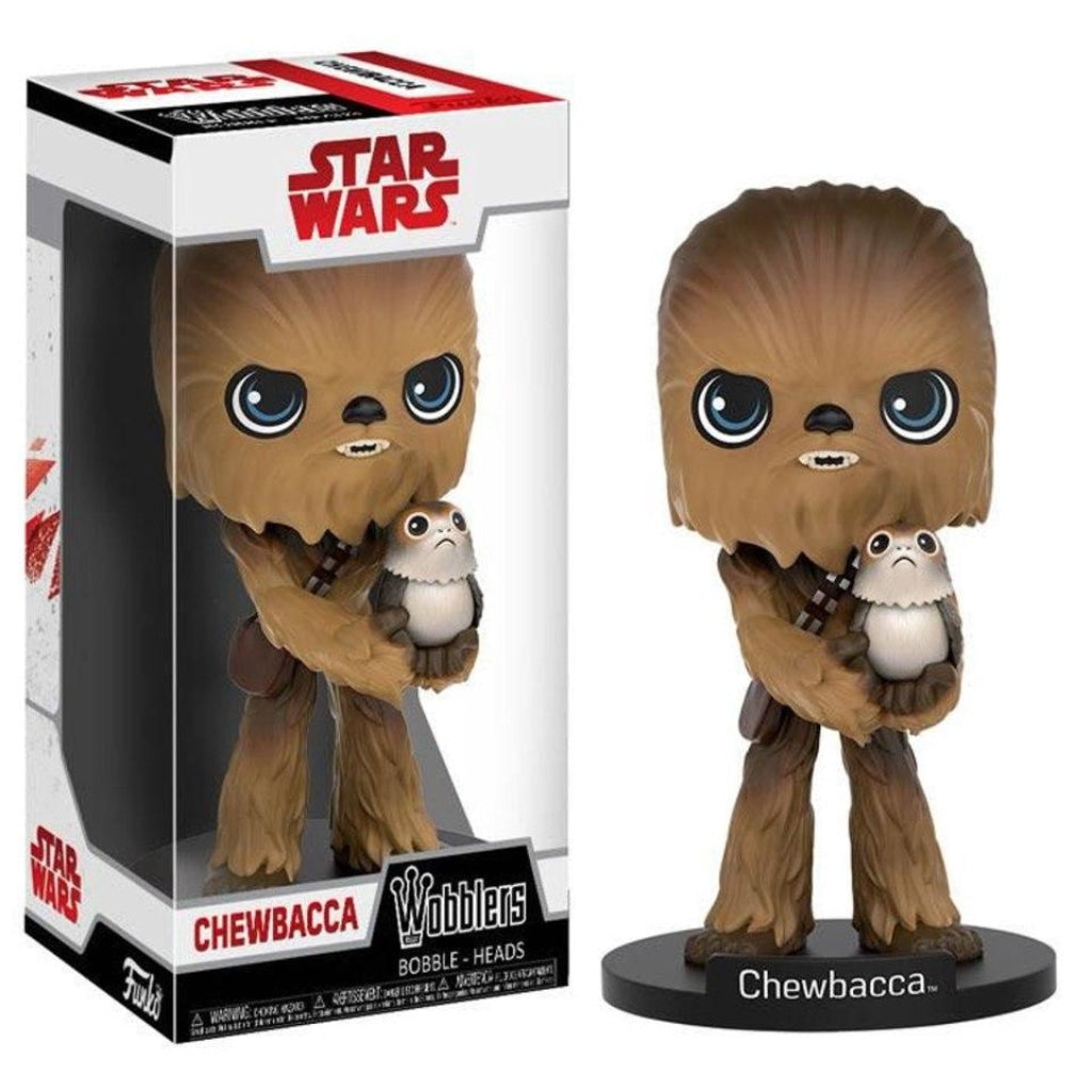Funko - Wobbler: Star Wars: Tlj- Chewbacca & Porg En Existencia