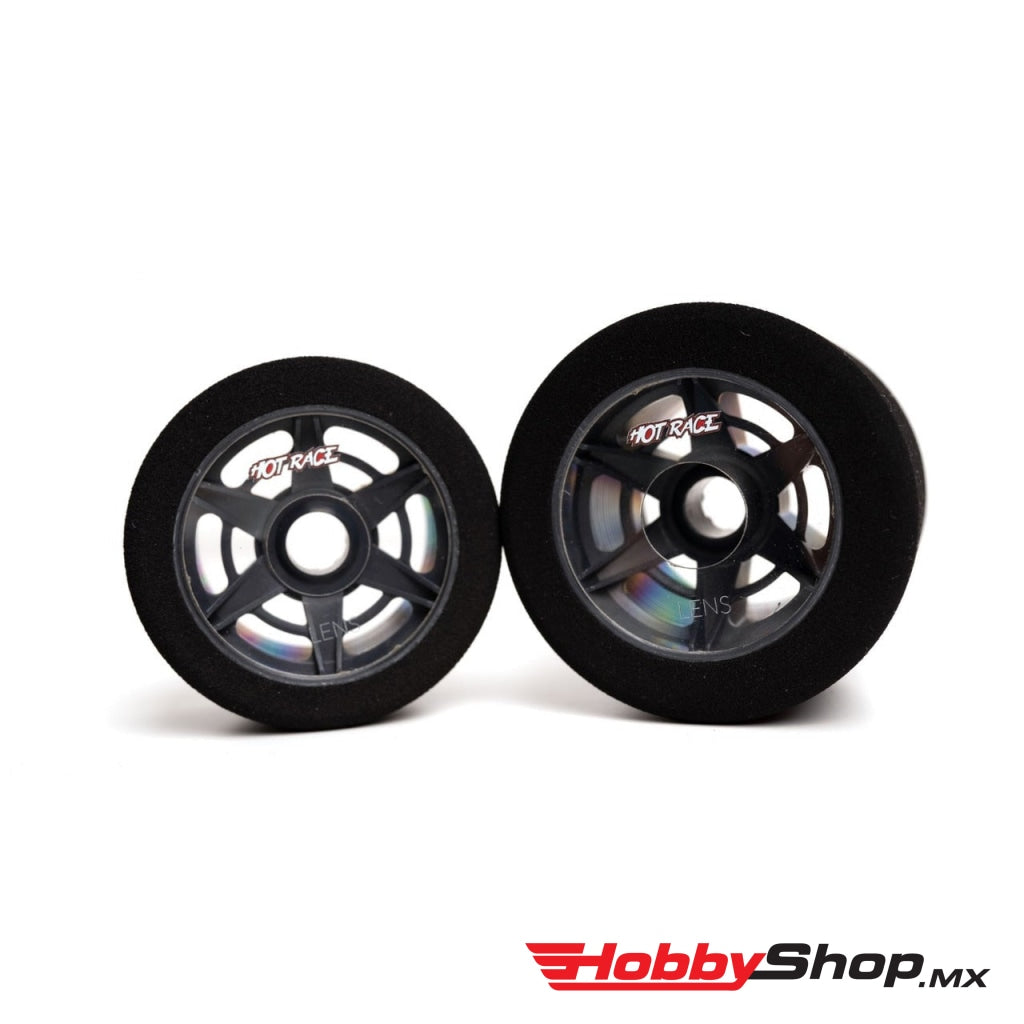 Hot Race 1:8 Lens Tire Set (Green) (Soft) Rin Negro En Existencia