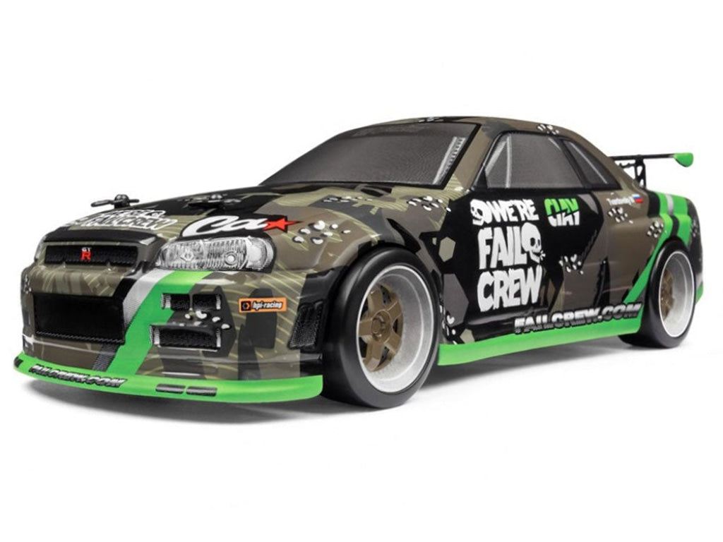 Hpi Racing - Micro Rs4 Drift Fail Crew Nissan Skyline R34 Gt-R Rtr Ready To Run W/ Battery & Charger