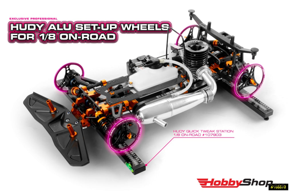Hudy - Rueda De Reglaje Aluminio Para 1/8 On-Road (4) En Existencia
