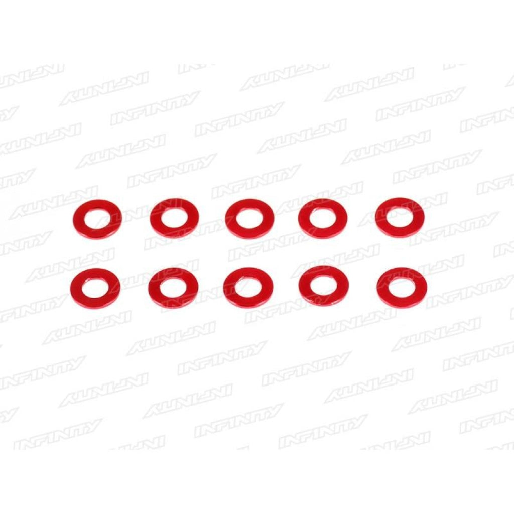 Infinity - Aluminum Washer 3X6X0.5Mm (Rojo / 10 Piezas) En Existencia