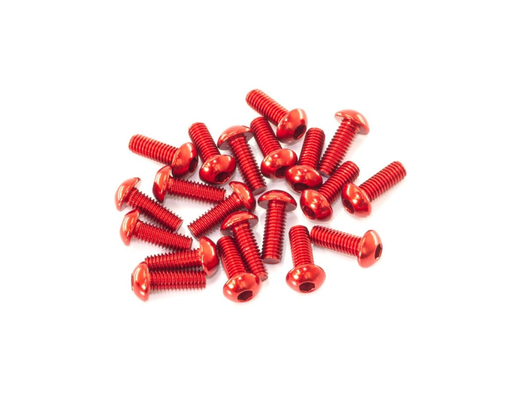 Infinity - M3X8Mm Alu Button Head Screw (Red/20Pcs) En Existencia