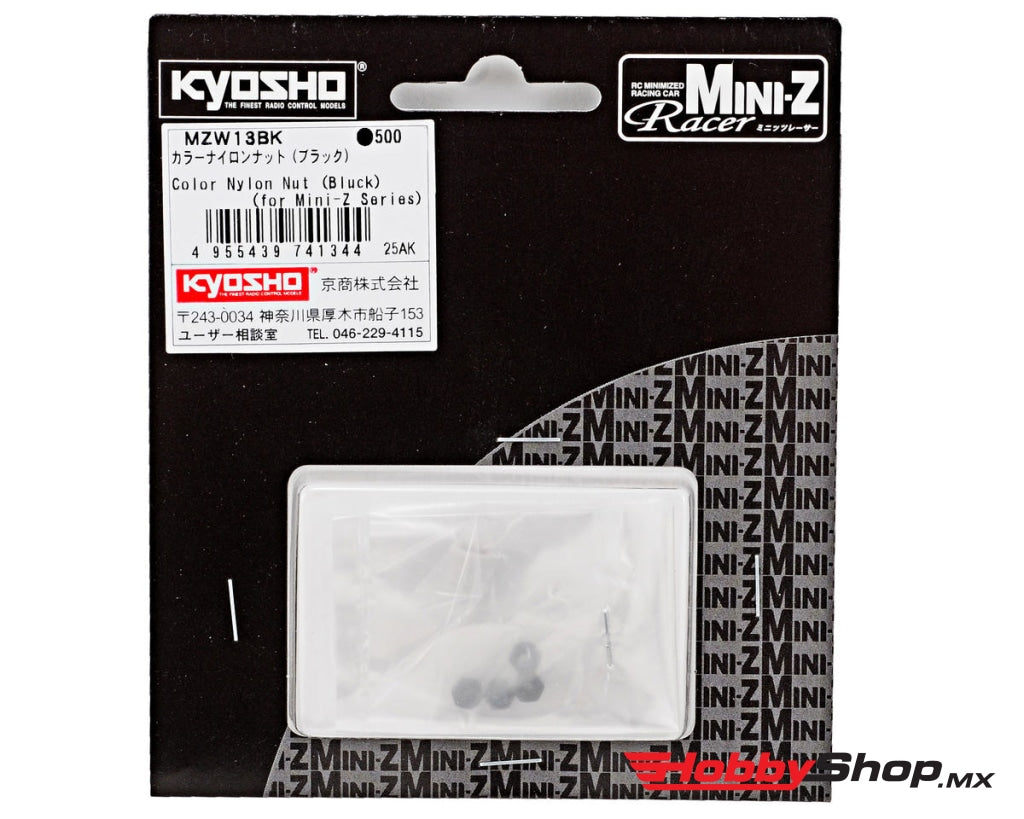 Kyosho - Color Nylon Nut Black En Existencia