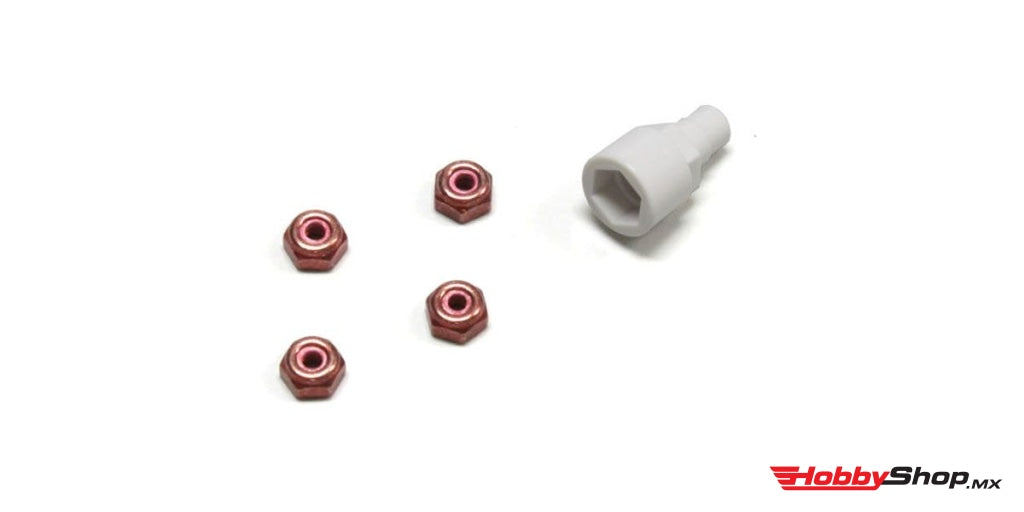 Kyosho - Color Nylon Nut Red En Existencia