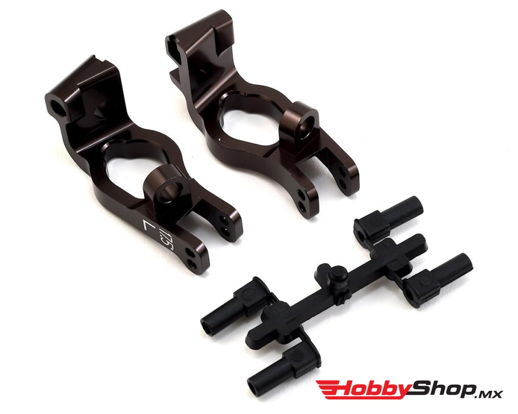 Kyosho - Conjunto De Soporte Buje Delantero Aluminio (L R / 17.5° Gunmetal) En Existencia