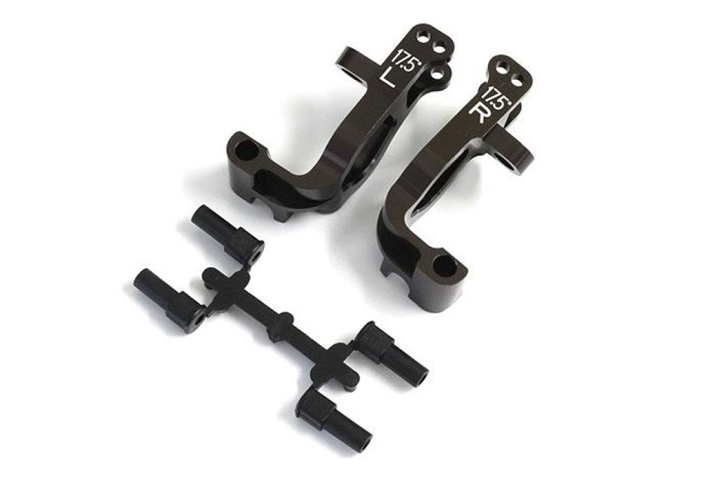 Kyosho - Conjunto De Soporte Buje Delantero Aluminio (L R / 17.5° Gunmetal) En Existencia