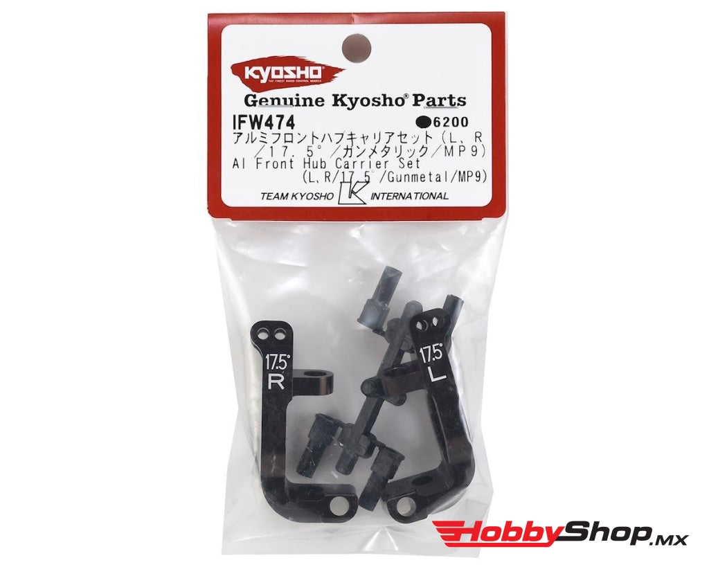 Kyosho - Conjunto De Soporte Buje Delantero Aluminio (L R / 17.5° Gunmetal) En Existencia
