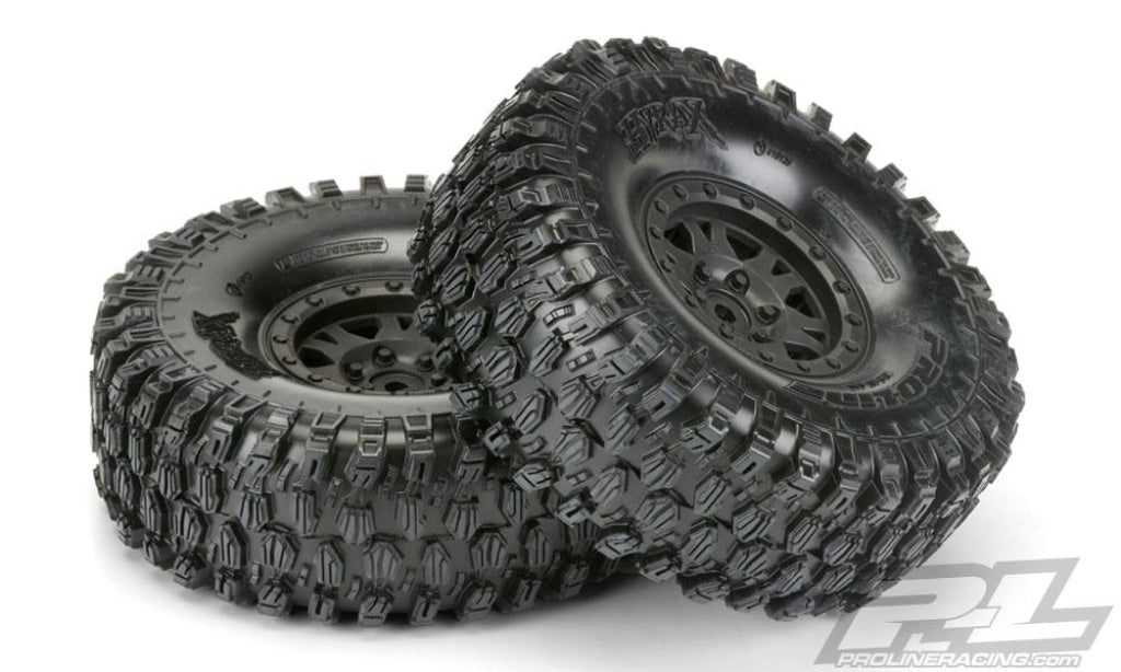 Proline Racing - Hyrax 1.9 G8 Tires Mounted On Impulse Black Plastic Bead-Loc Wheels For Crawlers