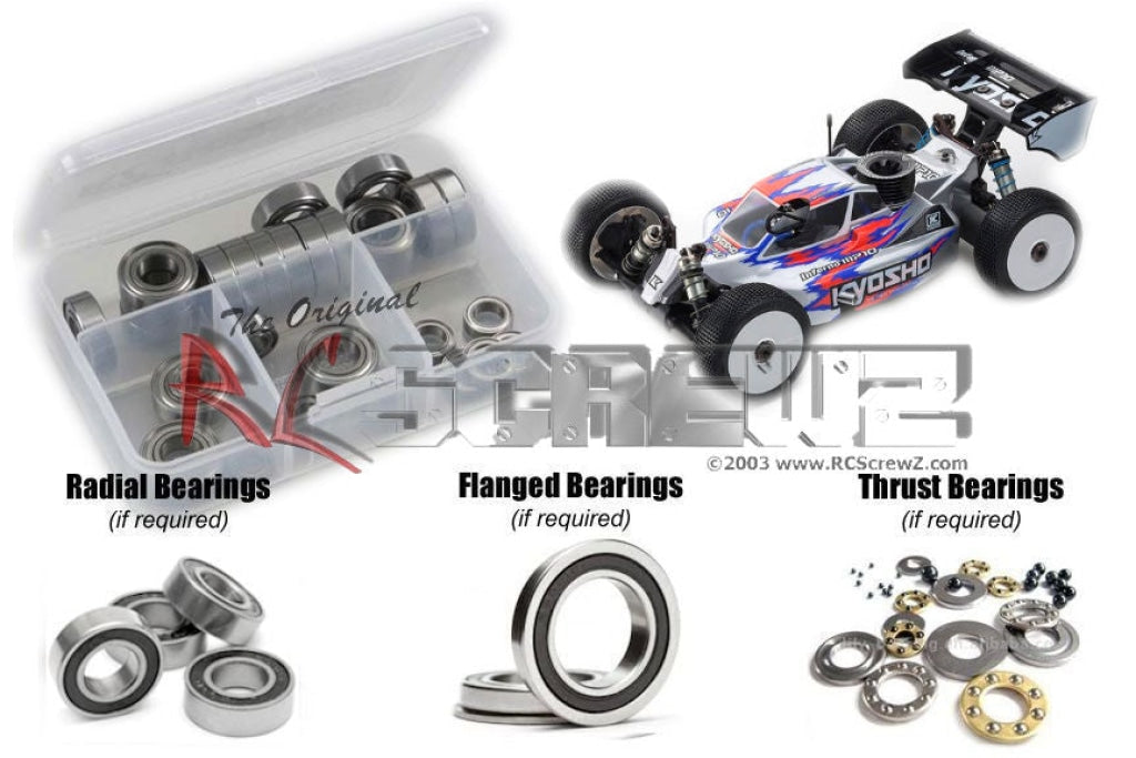 Rc Screwz - Kit De Rodamientos Con Protección Caucho Para Kyosho Inferno Mp10 (#33015B) Rubber
