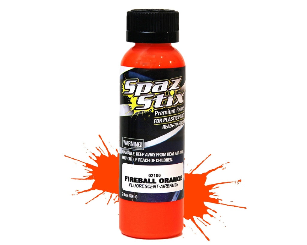 Spaz Stix - Fireball Orange Fluorescent Airbrush Ready Paint 2Oz En Existencia