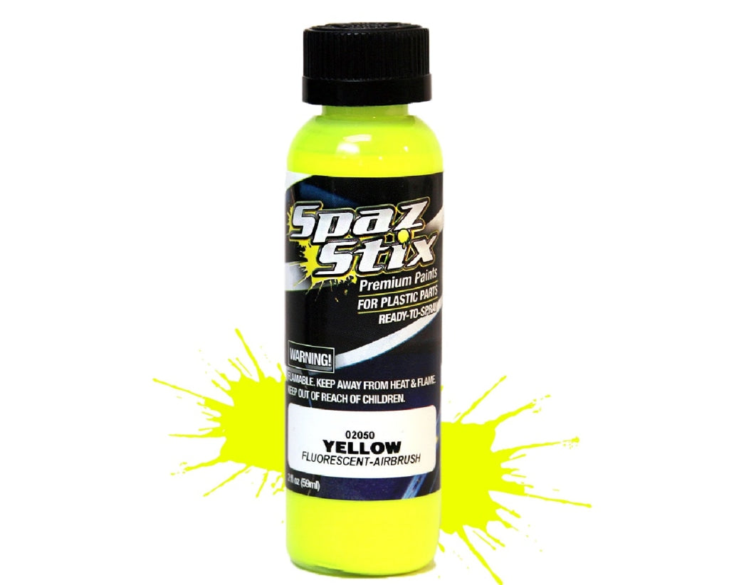 Spaz Stix - Yellow Fluorescent Airbrush Ready Paint 2Oz Bottle En Existencia