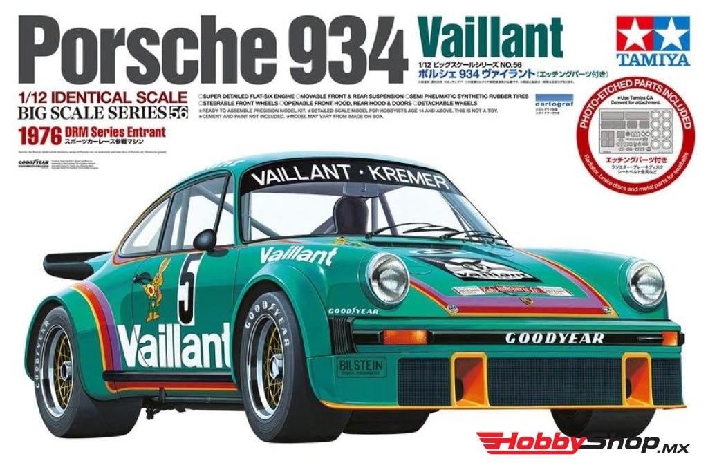 Tamiya - 1/12 Porsche 934 Vaillant Plastic Model Kit W/ Photo-Etched Parts Sobrepedido