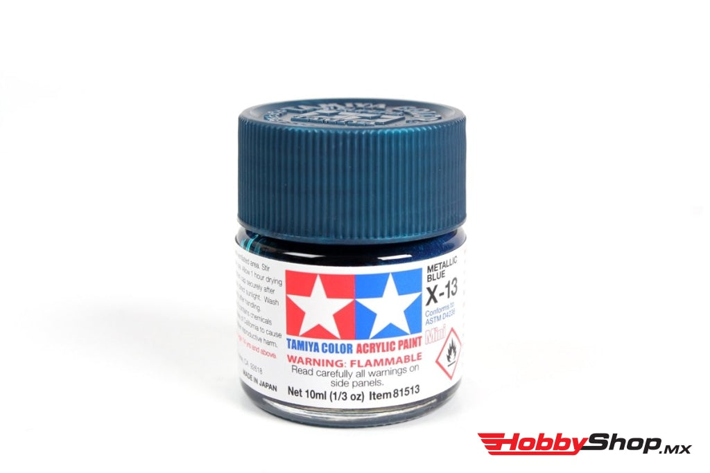 Tamiya - Acrylic Mini X-13 Metallic Blue Paint 10Ml Bottle En Existencia