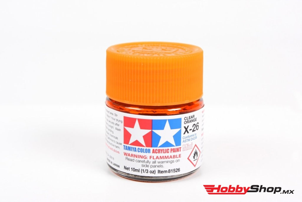 Tamiya - Acrylic Mini X-26 Clear Orange Paint 10Ml Bottle En Existencia