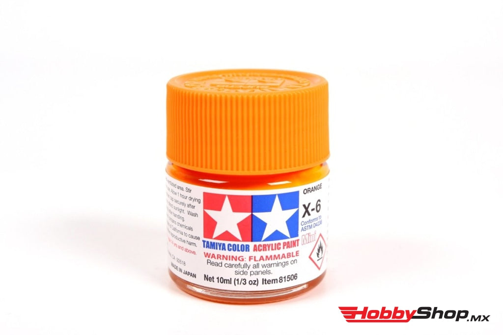 Tamiya - Acrylic Mini X-6 Orange Paint 10Ml Bottle En Existencia