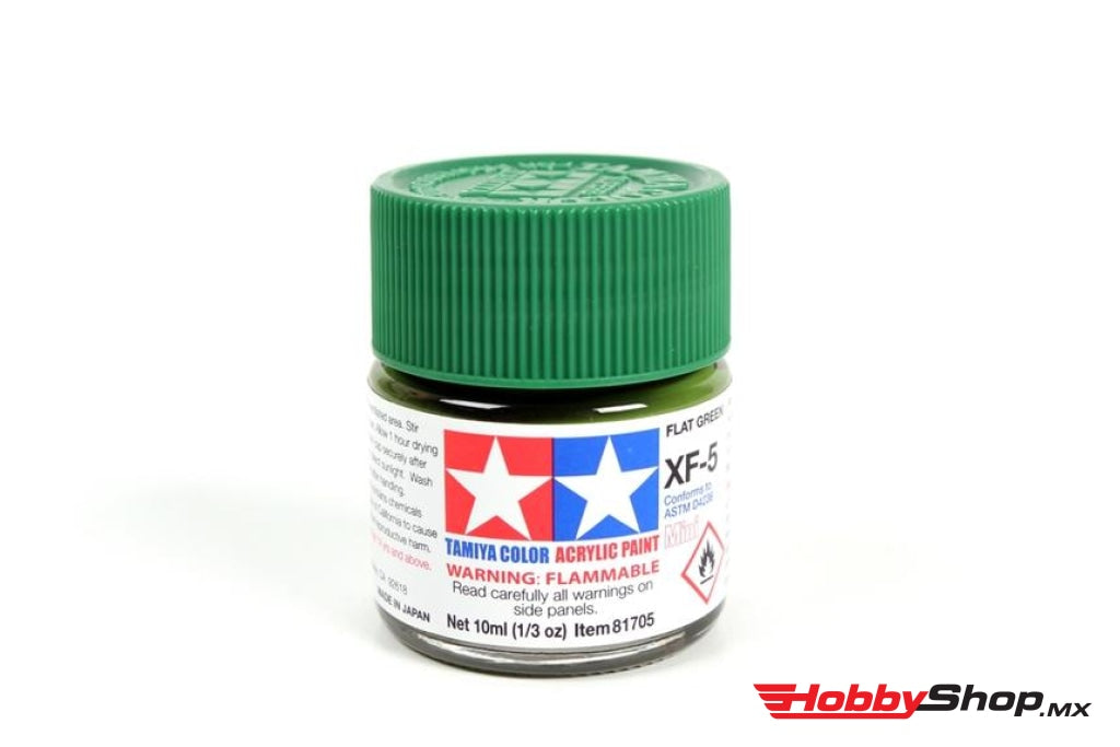 Tamiya - Acrylic Mini Xf-5 Flat Green Paint 10Ml Bottle En Existencia