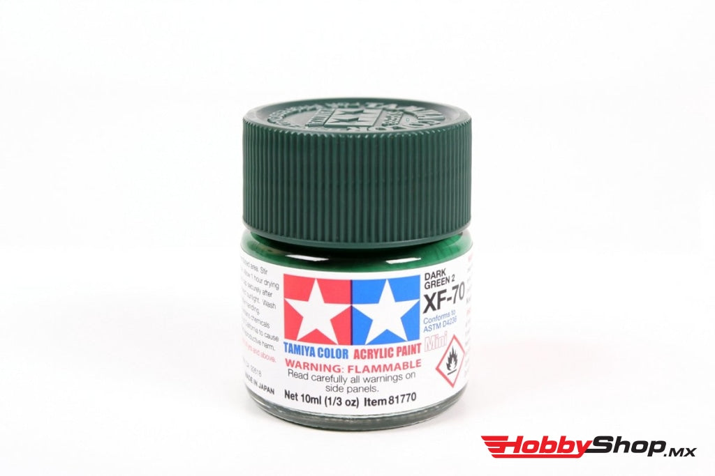 Tamiya - Acrylic Mini Xf-70 Dark Green 2 Paint 10Ml Bottle En Existencia