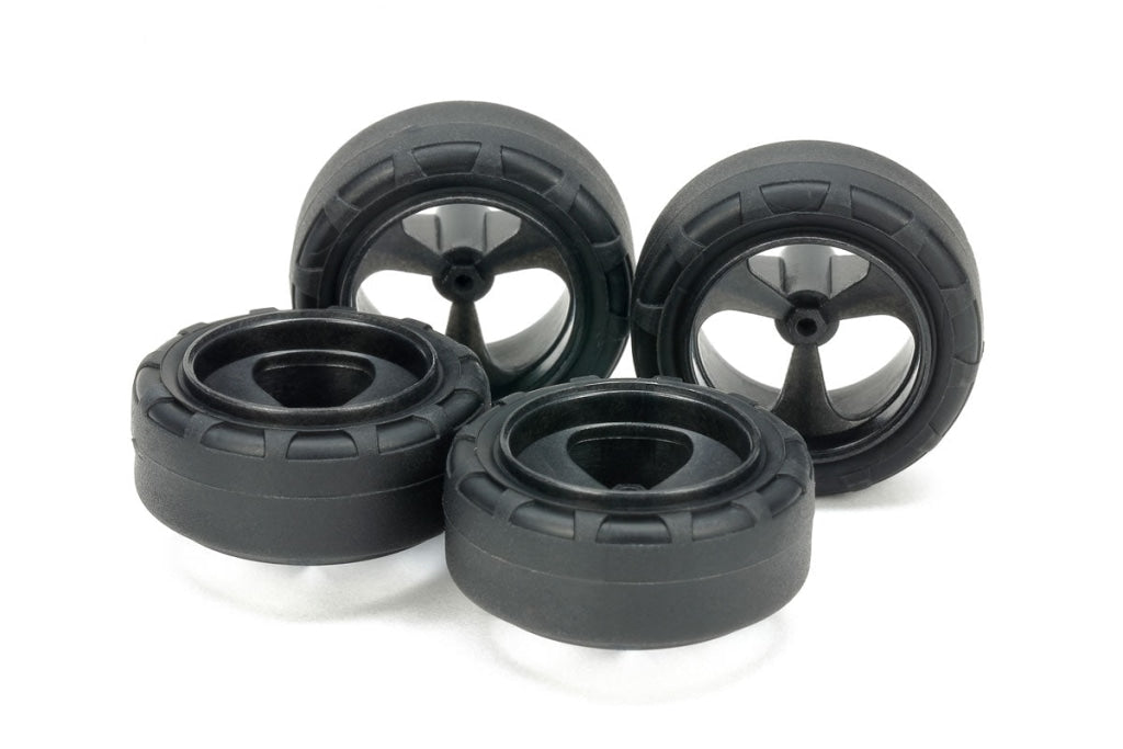 Tamiya - Jr 24Mm Tires 3 Spoke Wheels Super Hard Small Diameter Narrow En Existencia