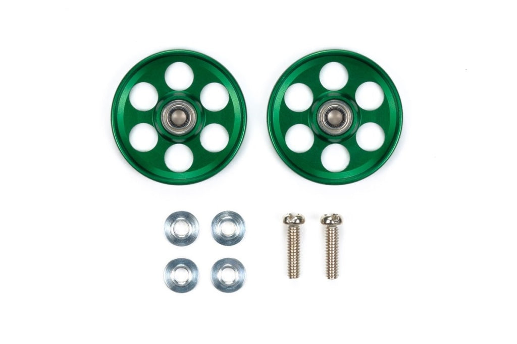 Tamiya - Jr Mini 4Wd Hg Aluminum Ball-Race Rollers Lightweight 19Mm Ringless Green En Existencia