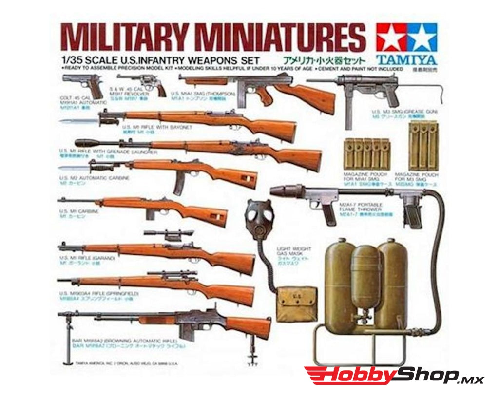 Tamiya - U.s. Infantry Weapons Set Plastic Model Kit Ca221 En Existencia