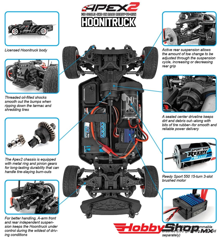 Team Associated - Hoonigan Apex2 Hoonitruck 1/10 On-Road Electric 4Wd Rtr Kit En Existencia