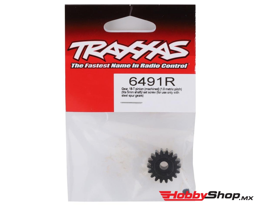 Traxxas - Engranaje Piñón De 18 T (Maquinado) (Paso Métrico 1.0) (Se Ajusta Al Eje 5 Mm) / Tornillo