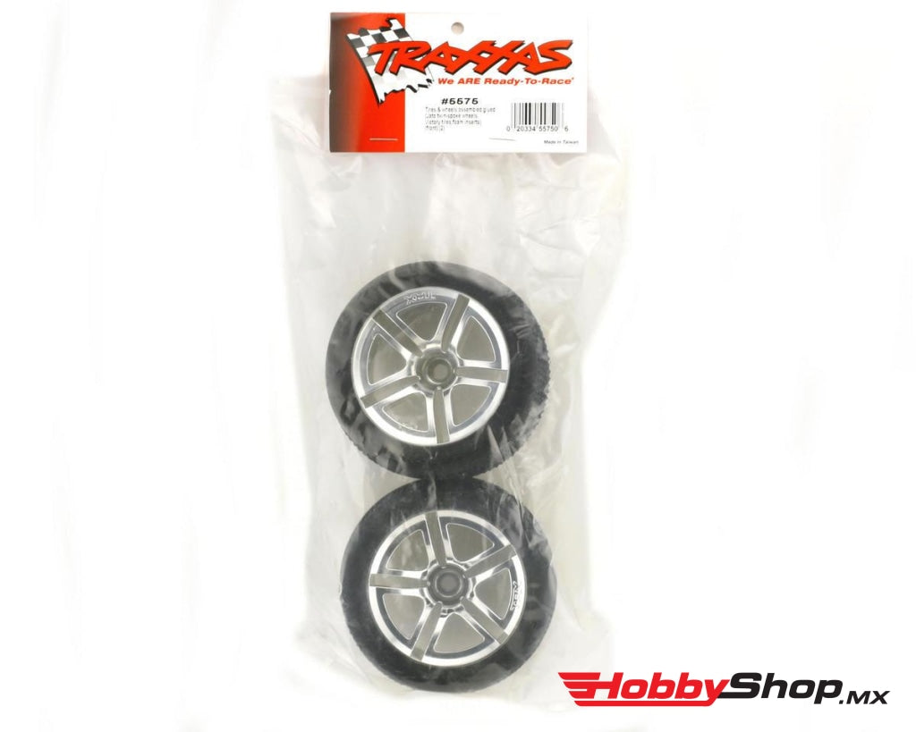 Traxxas - Neumáticos Victory Con Ruedas Delanteras De Dos Radios (2) (Jato) (Cromado) En Existencia