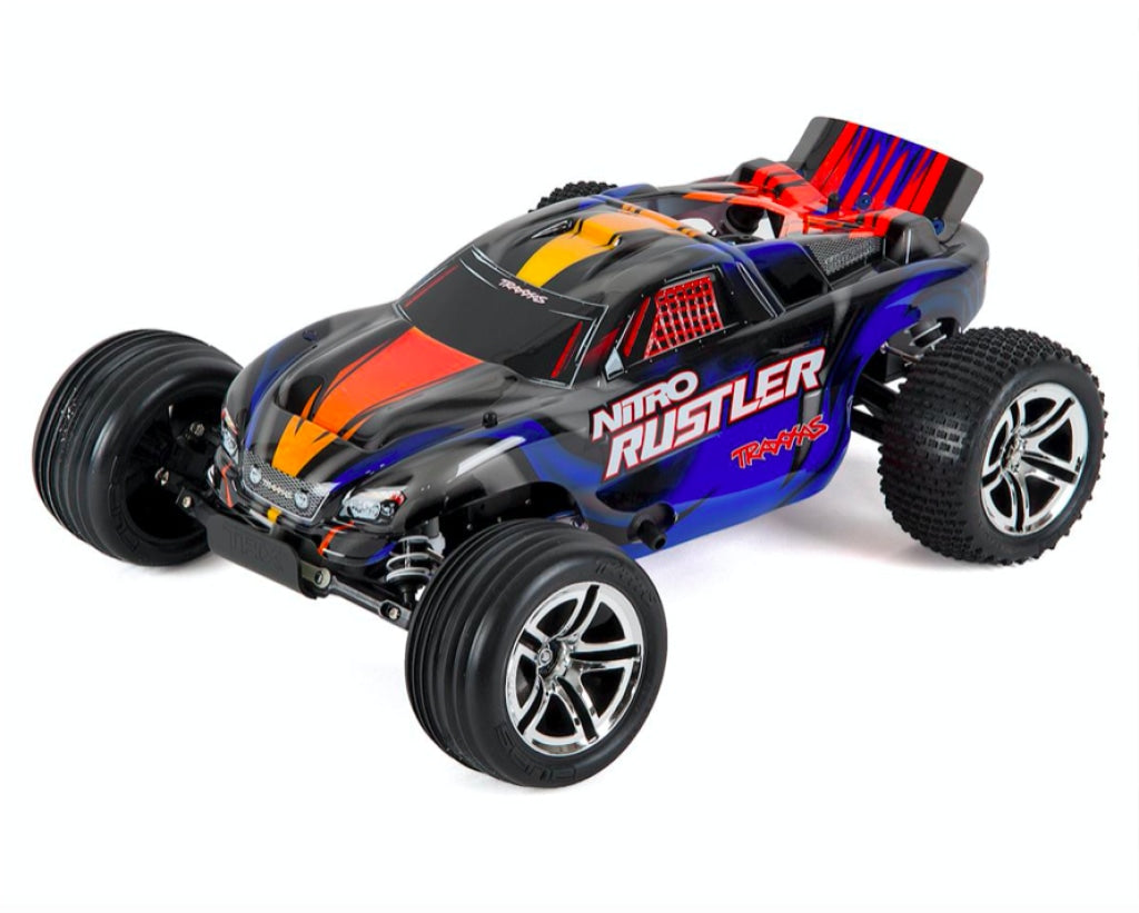 Traxxas - Nitro Rustler 1/10 Rtr Stadium Truck Azul-Plateado Sobrepedido