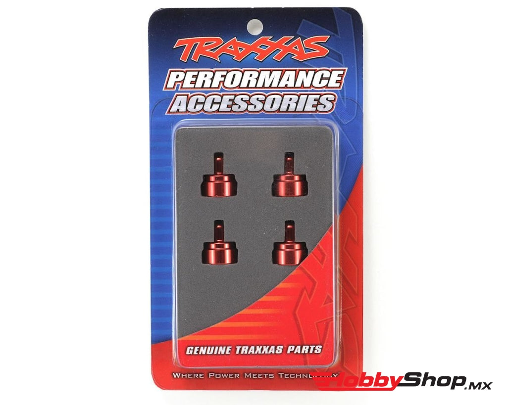 Traxxas - Tapas De Amortiguador Aluminio (Anodizado Rojo) (4) (Para Todos Los Ultra Shocks) En
