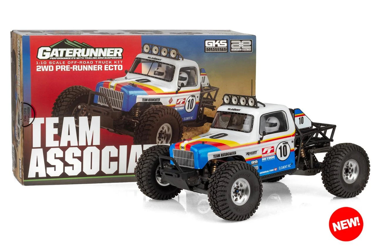 Element RC Gaterunner 2WD a escala 1/10 junto a su caja