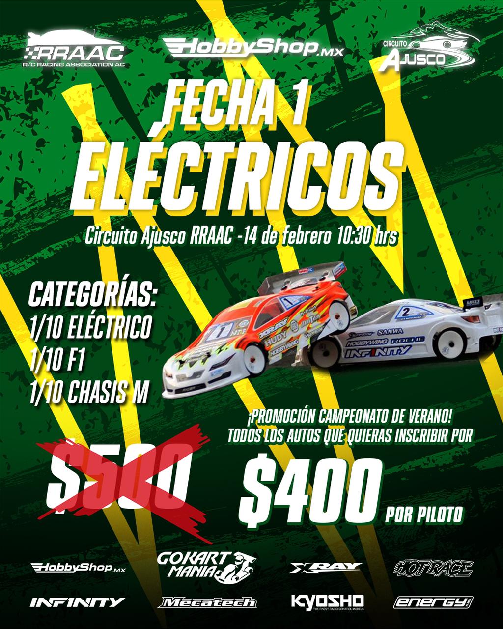 ¡Los autos RC Eléctricos están de regreso en el Circuito Ajusco!