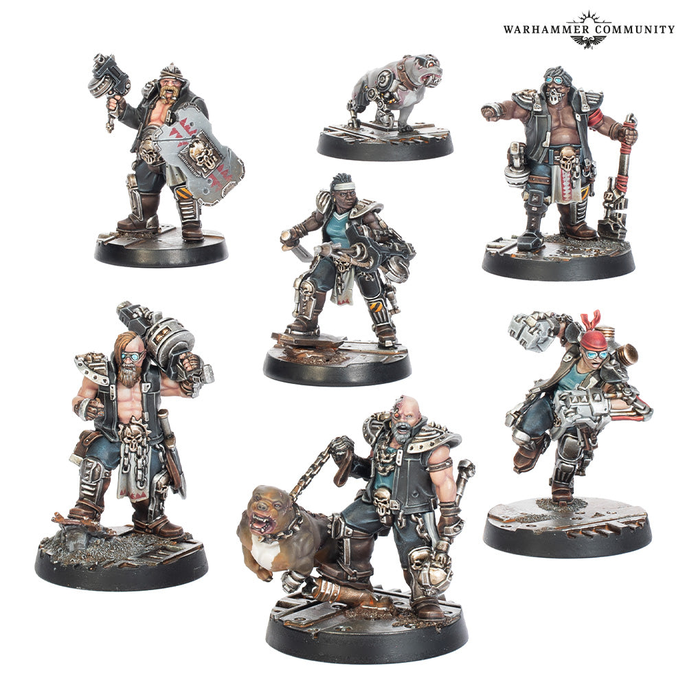 Orlock Road Sergeants y Cyber-mastiffs de Necromunda, miniaturas oficiales