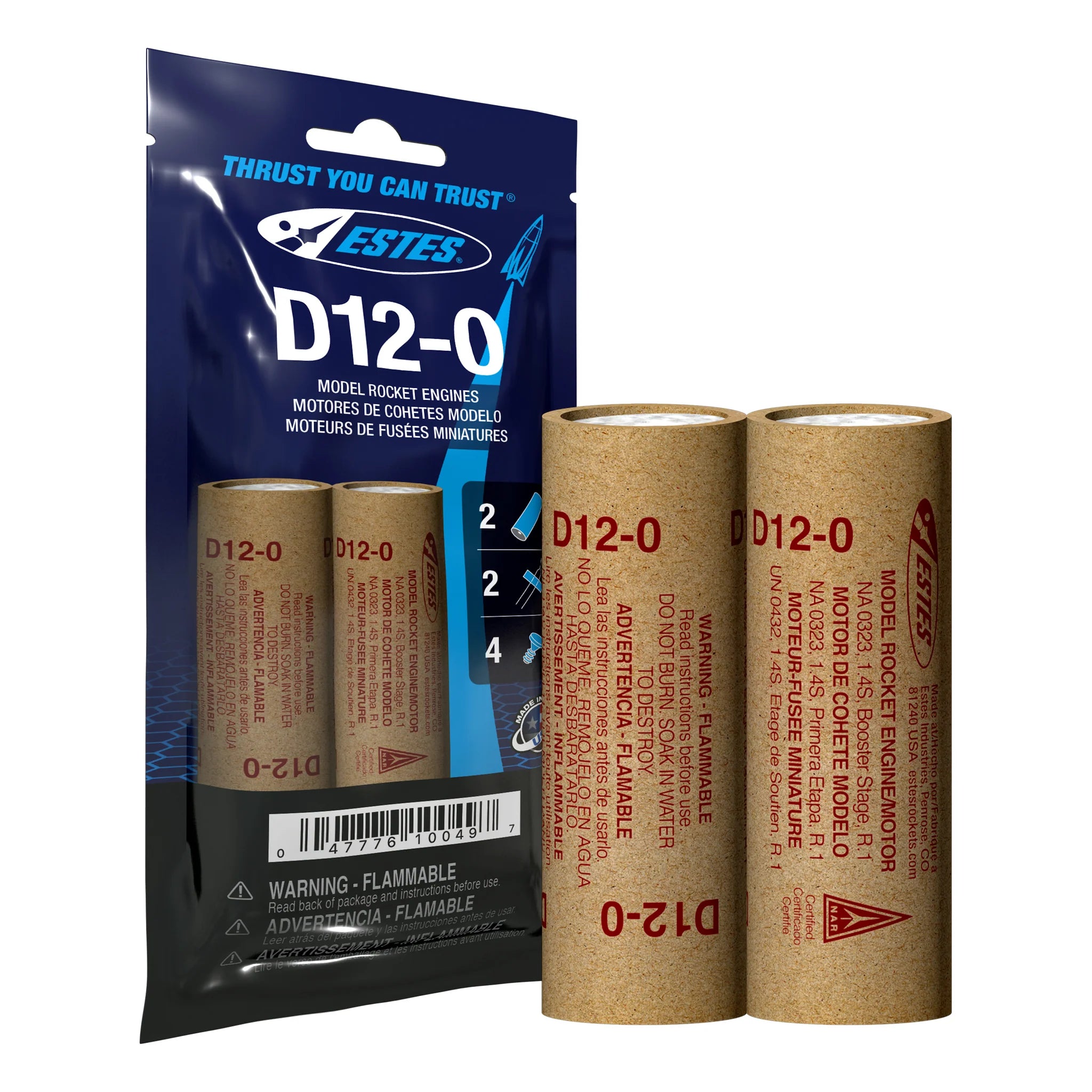 Estes - D12-0 Model Rocket Engines (2pk)