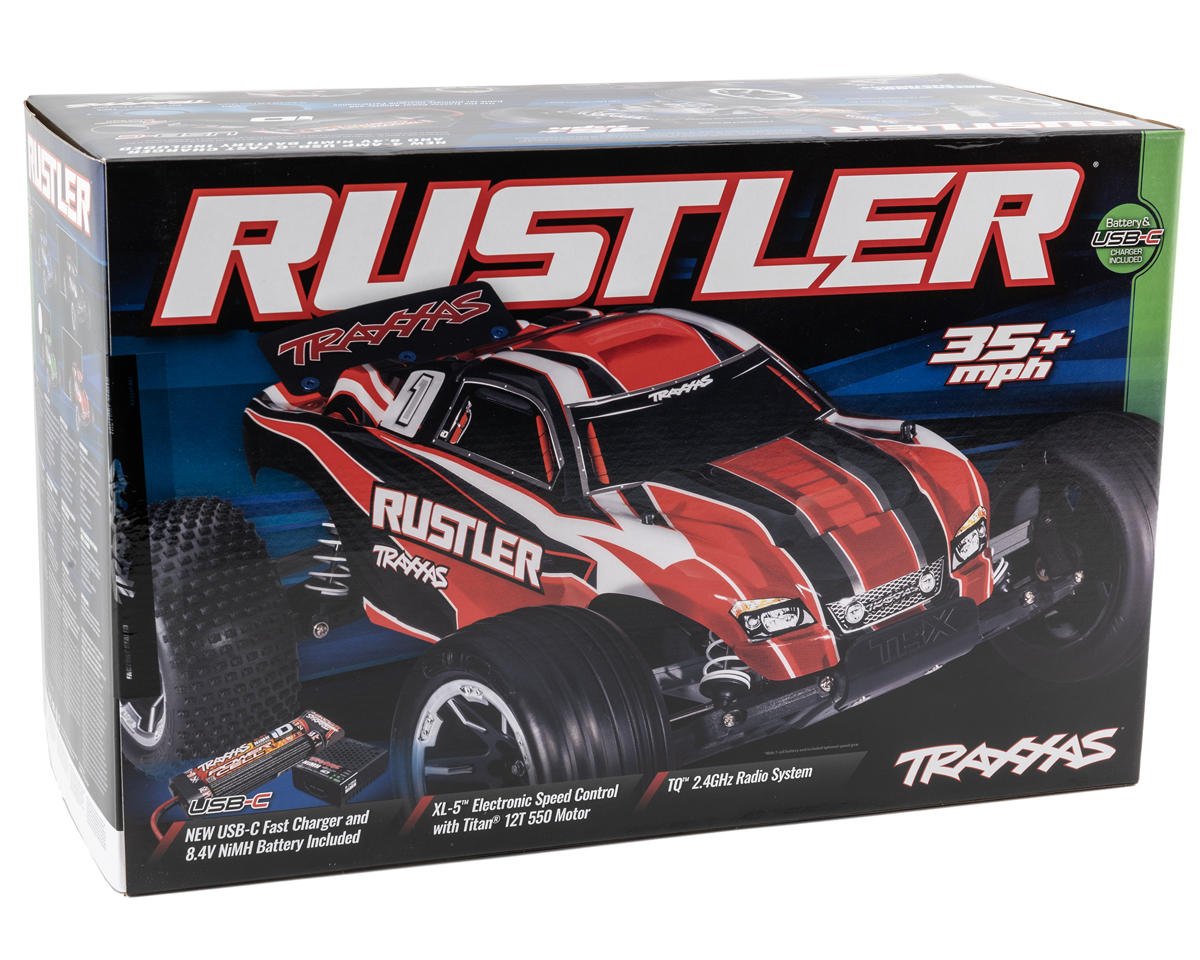 Traxxas - Rustler 1/10 Scale Stadium Truck with TQ™ 2.4 GHz radio system, Negra