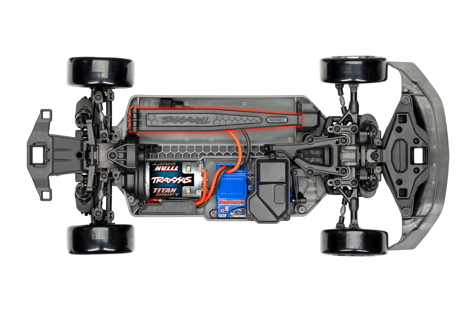 Traxxas - 4-Tec® Ford® Mustang 1/10 RTR Electric RWD Drift Car w/XL-5™ ESC, TQi™ 2.4GHz Radio & TSM®, Rojo