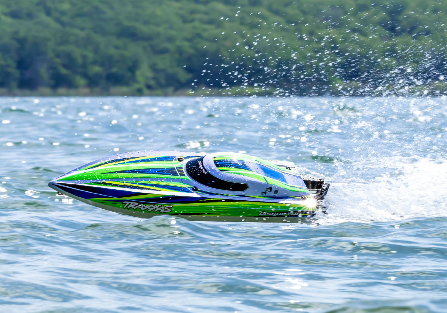 Traxxas - Disruptor® VXL 4S High-Performance Electric Brushless RTR Race Boat w/TQ 2.4Ghz Radio, Verde